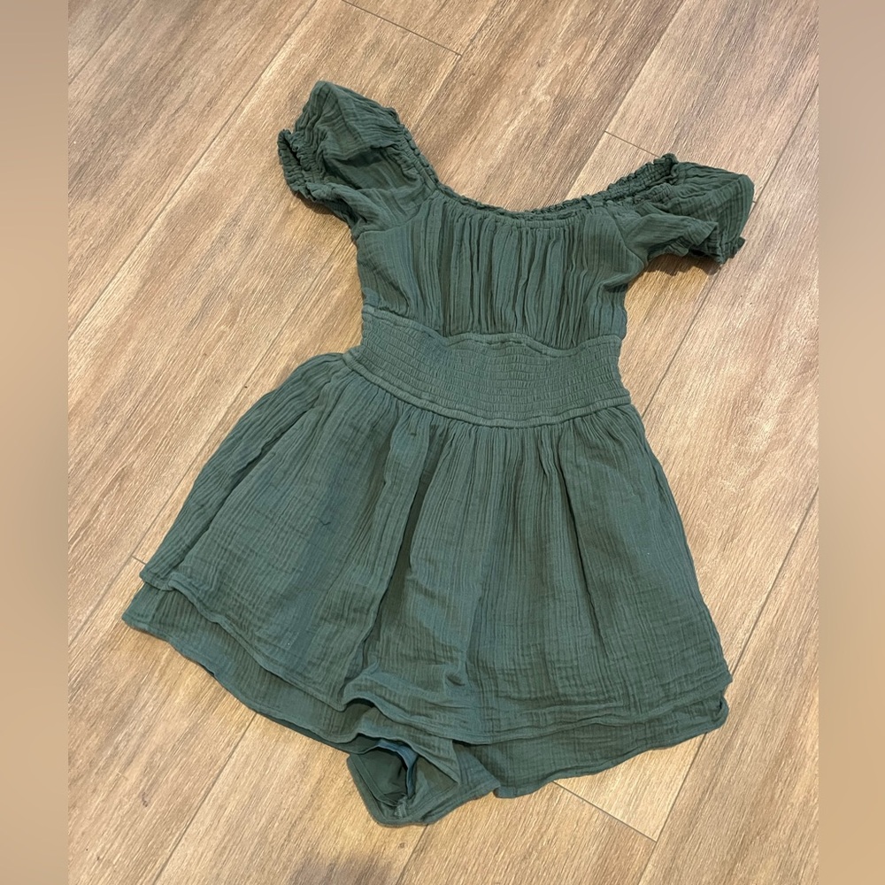 Hollister Green Off-Shoulder Romper Dress